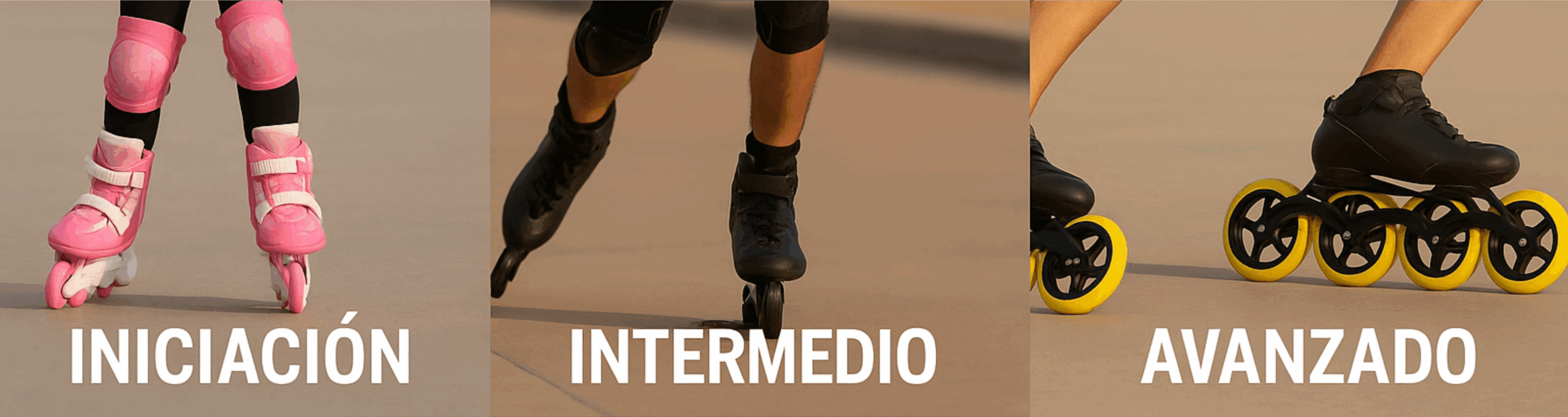 Patines de iniciación con protecciones